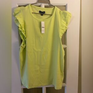 J Crew women’s ribbed ruffle sleeve tank NWT sz. xxl